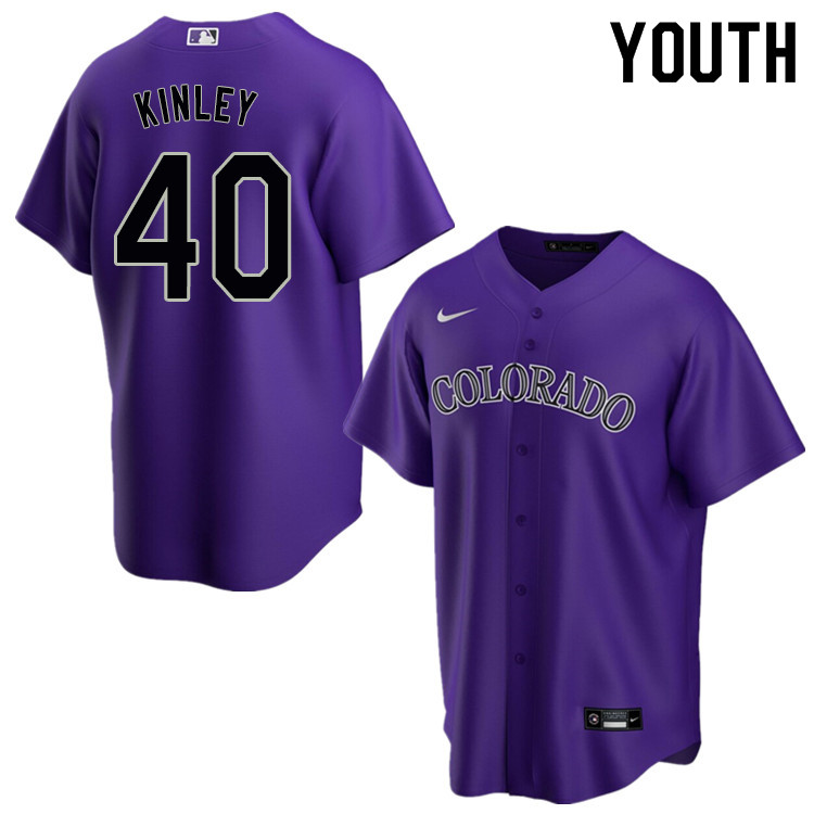 Nike Youth #40 Tyler Kinley Colorado Rockies Baseball Jerseys Sale-Purple